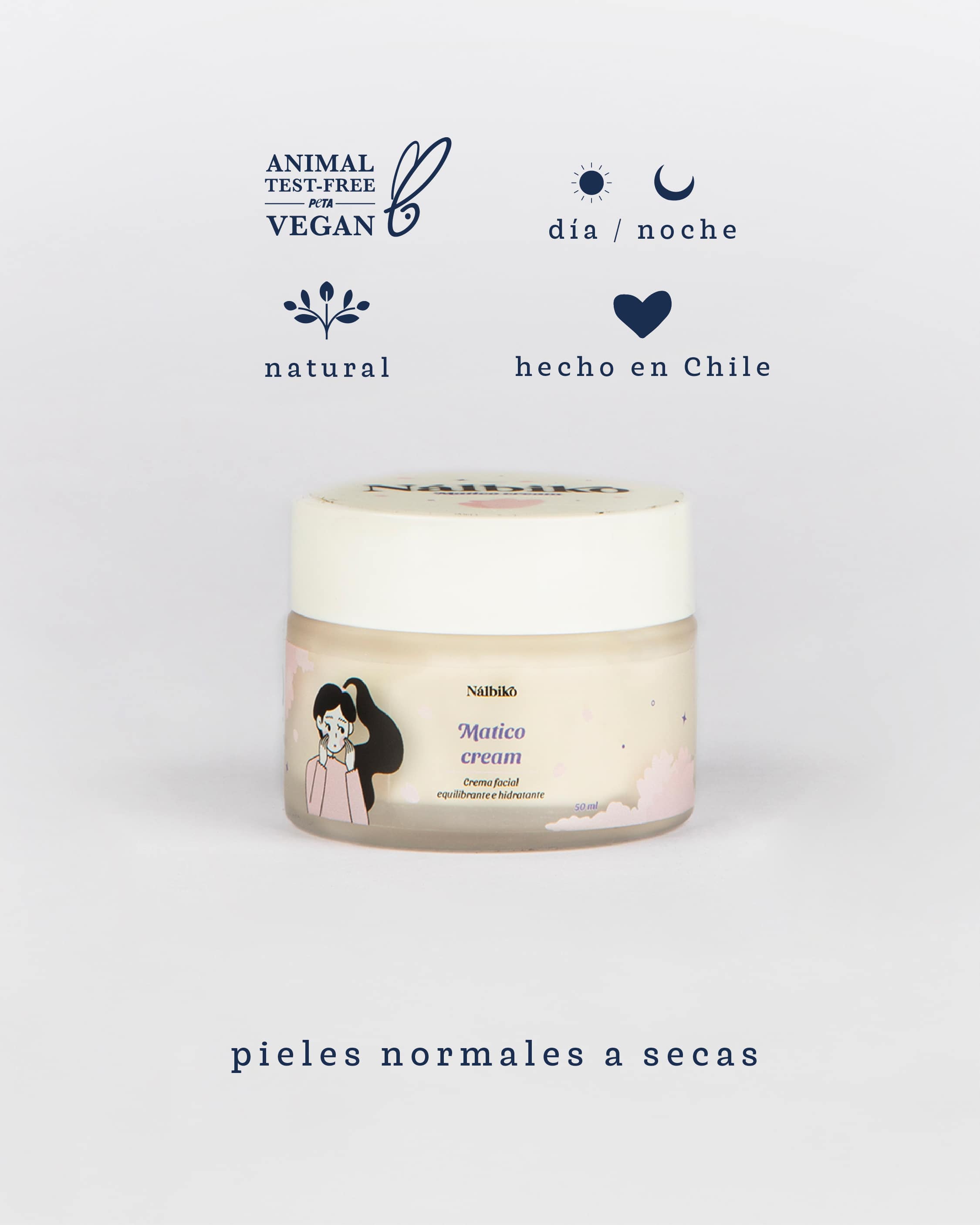 Crema de matico natural de Nálbiko Chile, calmante y regeneradora