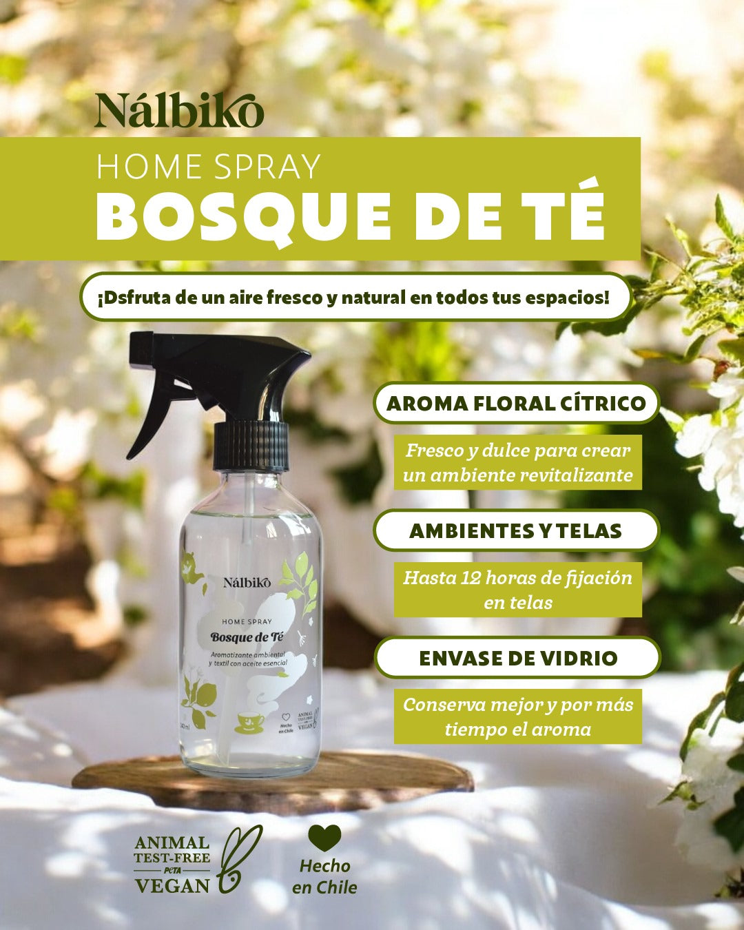 aromatizante ambiental con aroma floral citrico de alta fijación