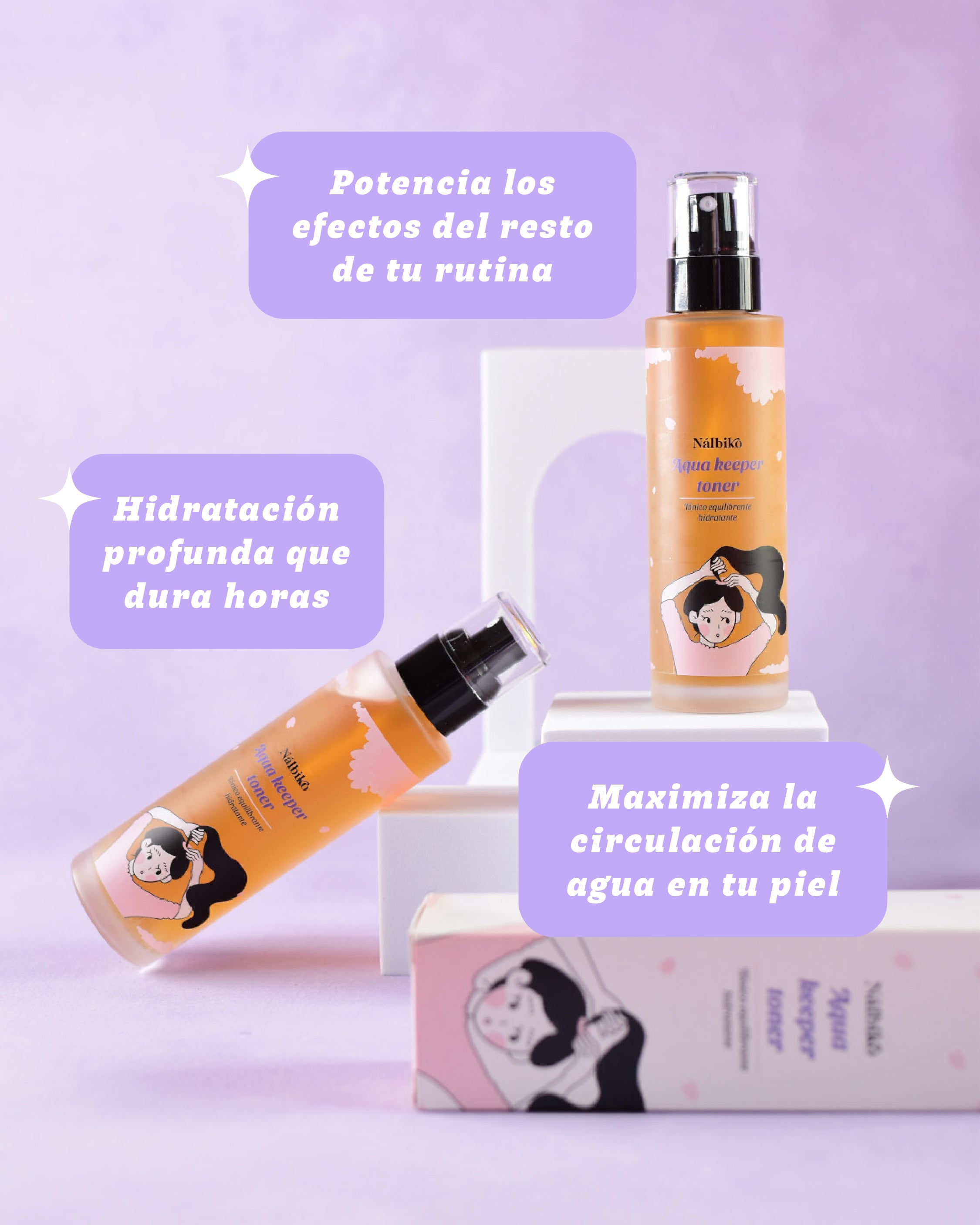 agua facial para la piel de matico, caléndul pepino y acido hialurónico para equilibrar la piel